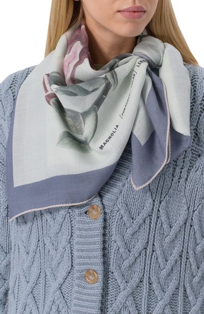 Платок из кашемира и шелка COLOMBO голубого цвета по цене 131500 руб., арт. S7/90X90/2461-U-MN, фото 2 Платок из кашемира и шелка COLOMBO, арт. S7/90X90/2461-U-MN, фото 2