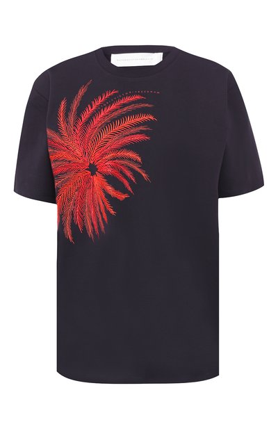 Женская хлопковая футболка VICTORIA, VICTORIA BECKHAM, арт. JYVV 103B PSS19 PRNTD CTN JERSEY/EMB