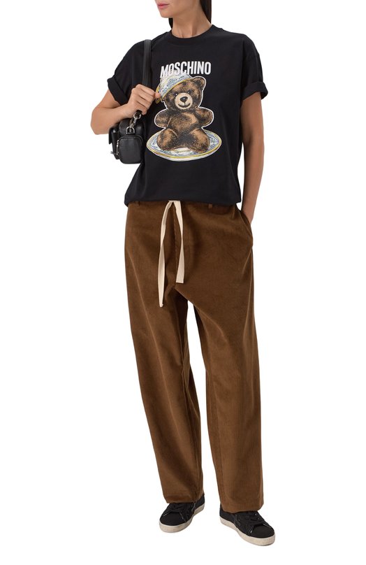 Хлопковая футболка Moschino V0724/5541 Чёрный  V0724/5541 Фото 2