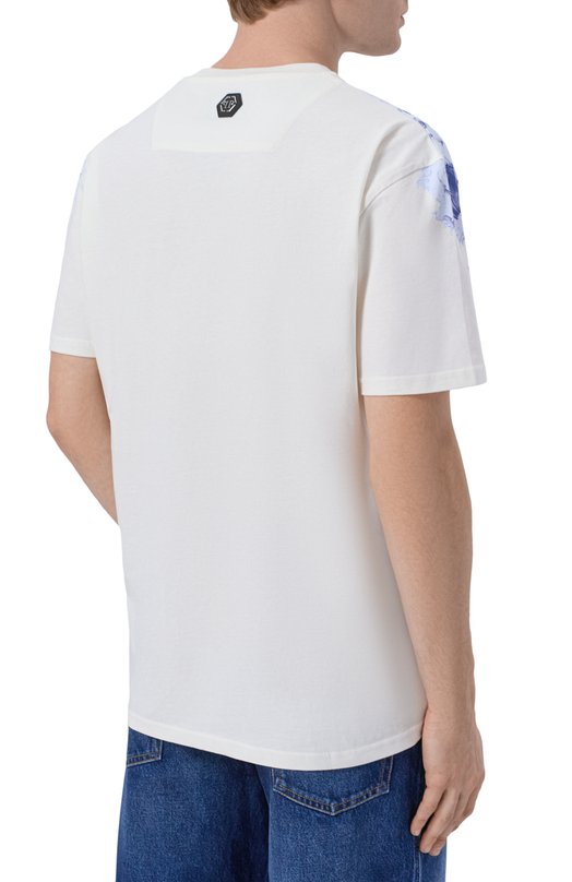 Хлопковая футболка Philipp Plein SAFC MTK8879 PJY002N Белый  SAFC MTK8879 PJY002N Фото 4