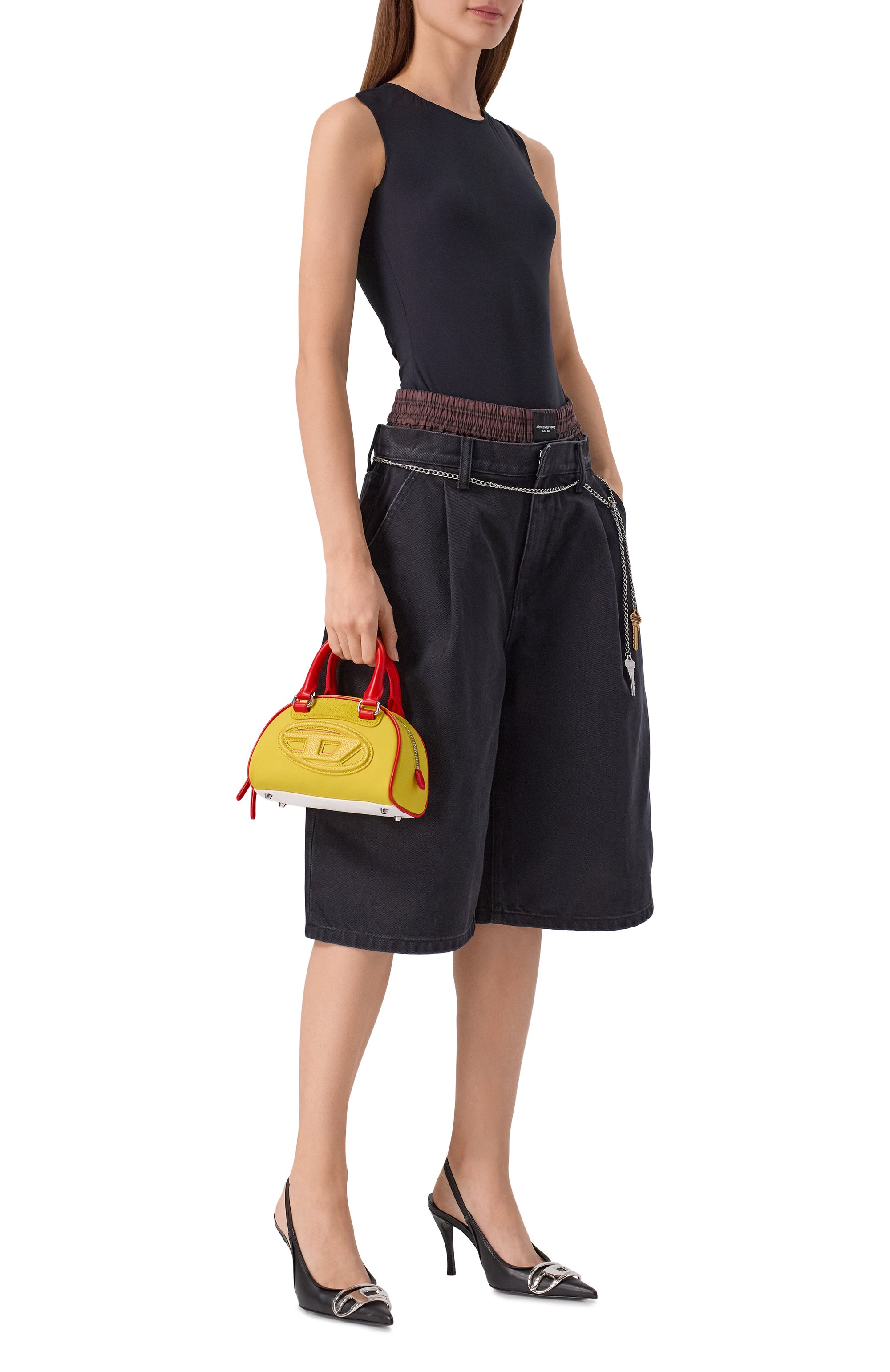 Сумка 1dr dome mini DIESEL желтого цвета по цене 42950 руб., арт. X10369/PR886, фото 7 Сумка 1dr dome mini DIESEL, арт. X10369/PR886, фото 7