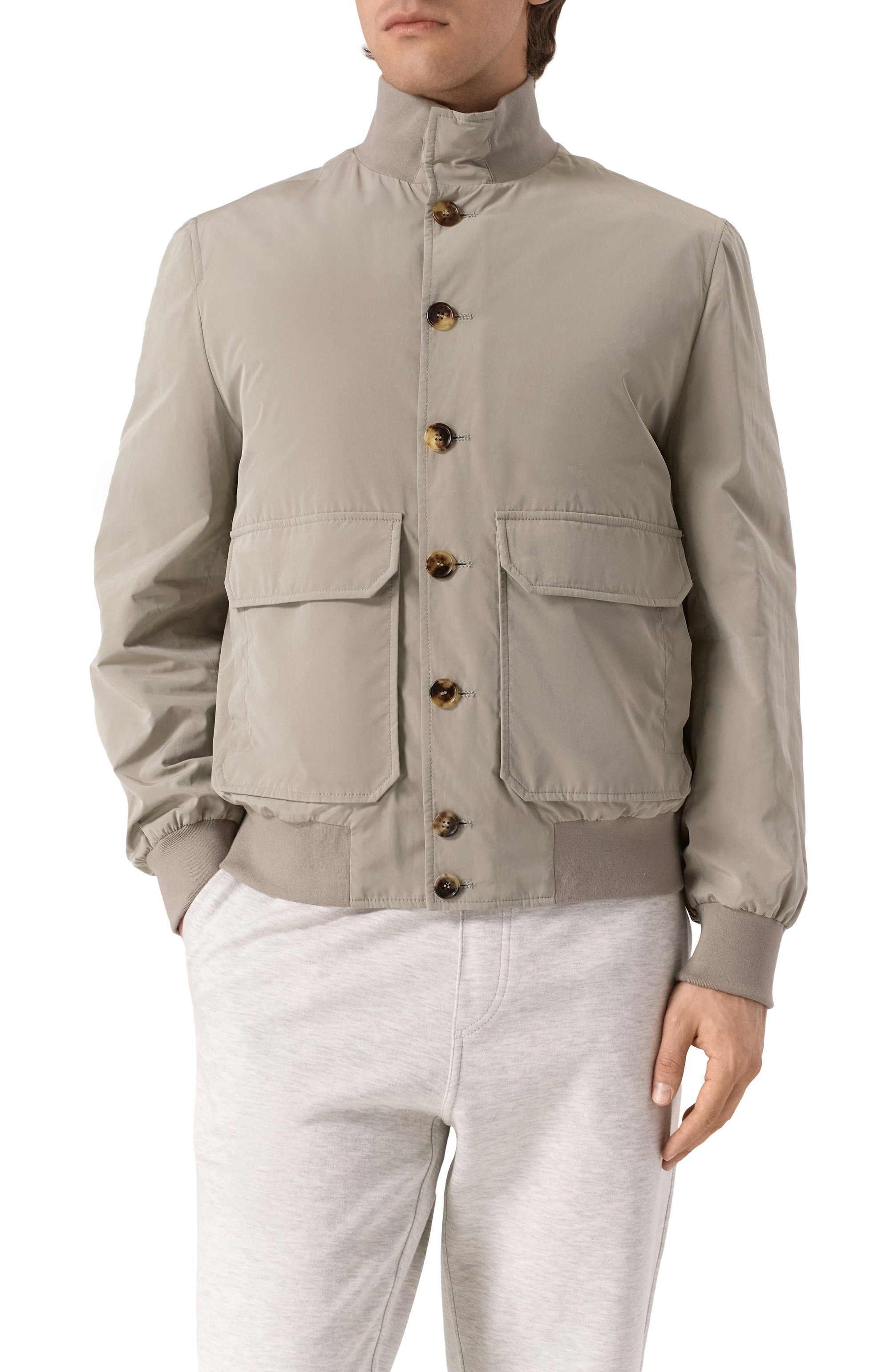 Бомбер BRUNELLO CUCINELLI хаки цвета по цене 412500 руб., арт. MD4796513, фото 3 Бомбер BRUNELLO CUCINELLI, арт. MD4796513, фото 3