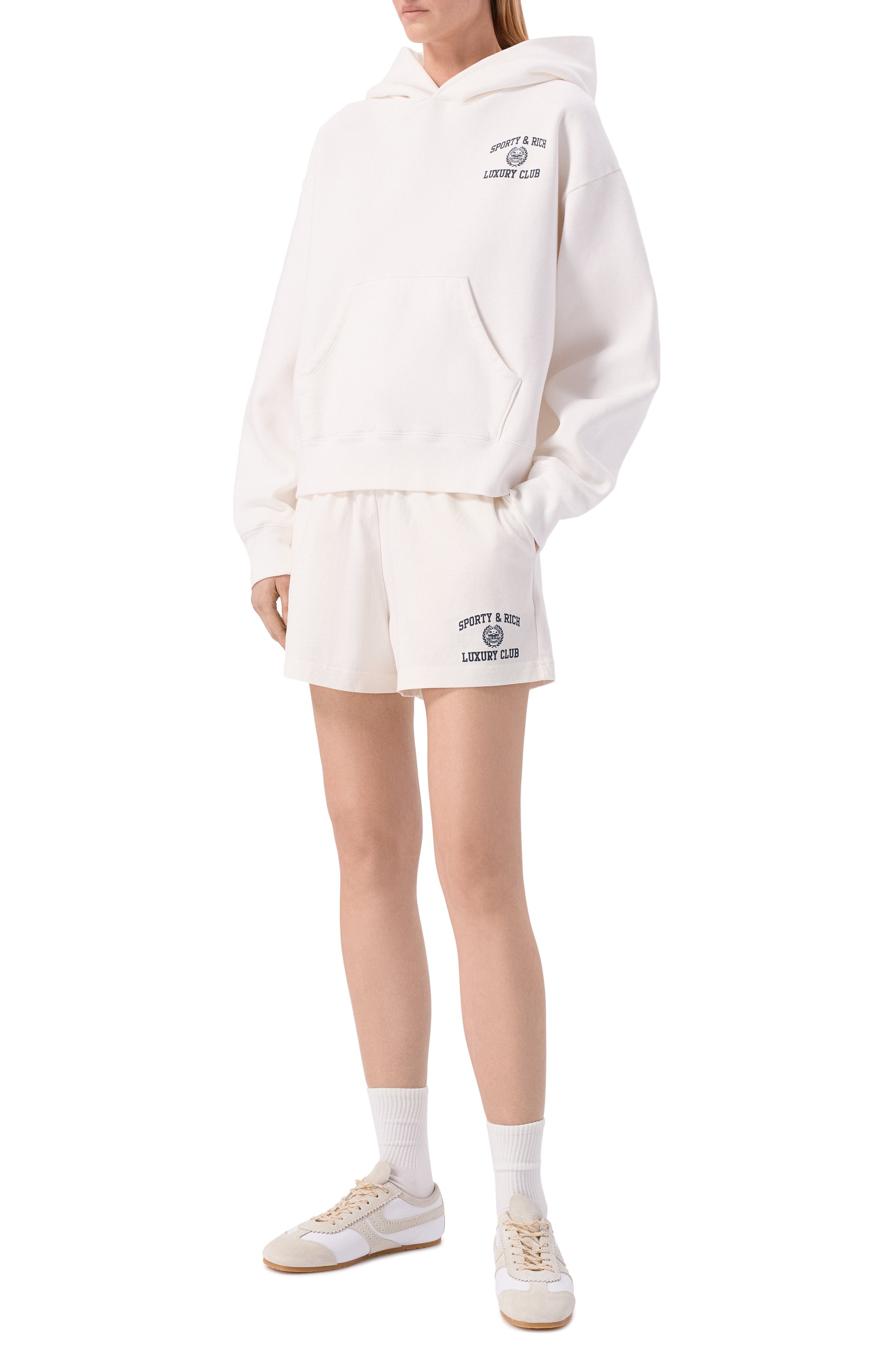 Хлопковое худи luxury club SPORTY AND RICH, арт. ST0987842WH01/S&R LUXURY CLUB H00DIE, фото 2