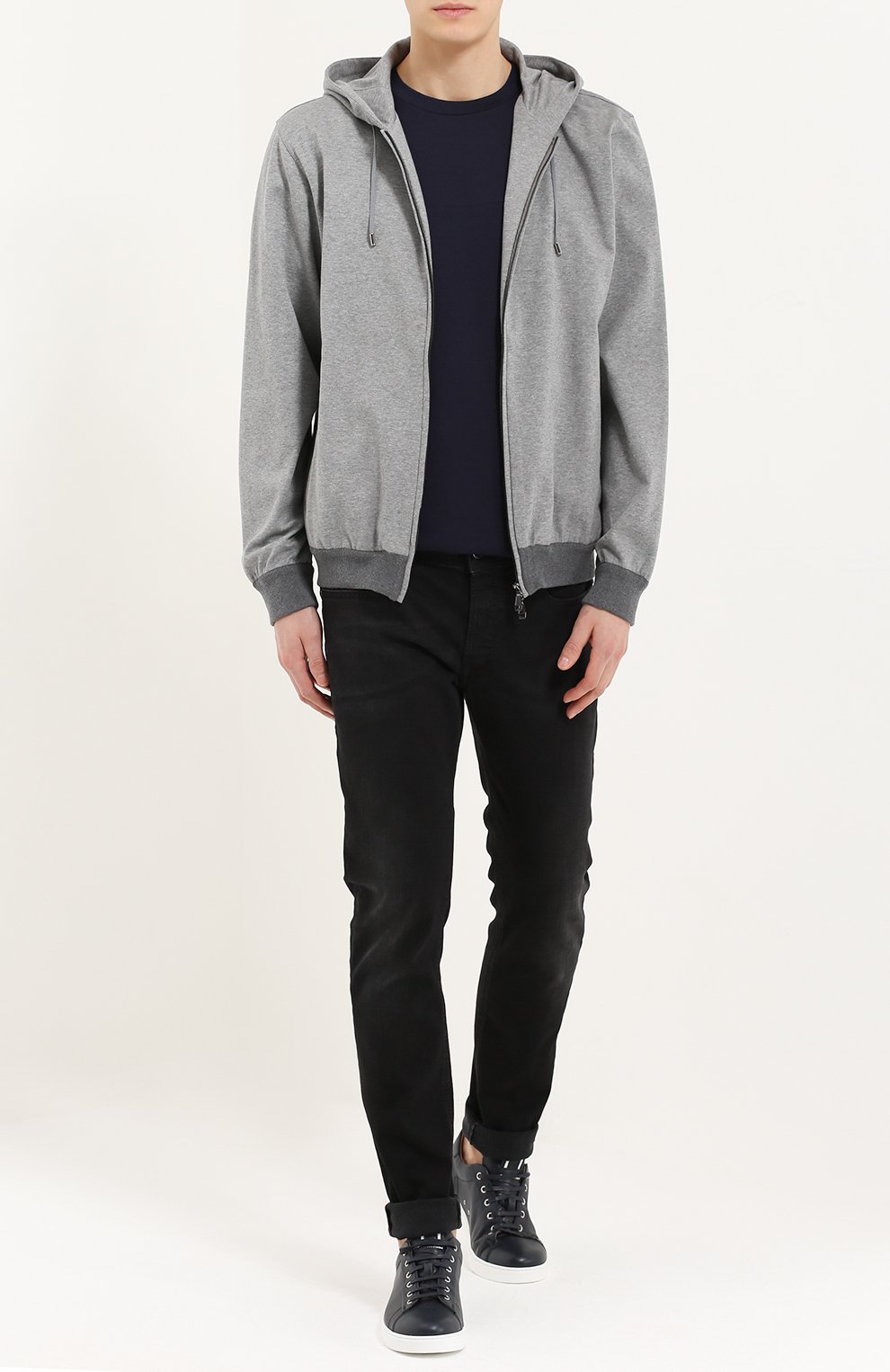 Хлопковая толстовка на молнии с капюшоном BRIONI, арт. UJ3U/P3607, фото 2