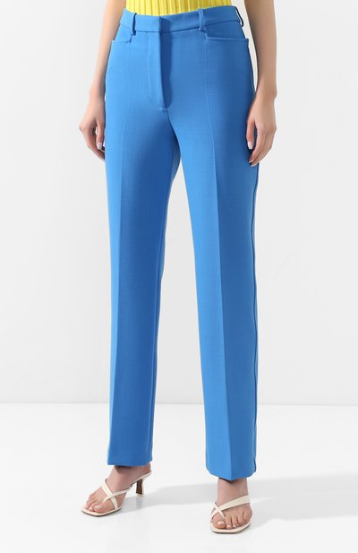 Брюки VICTORIA BECKHAM голубого цвета по цене 99500 руб., арт. 1120WTR000629A, фото 3 Брюки VICTORIA BECKHAM, арт. 1120WTR000629A, фото 3
