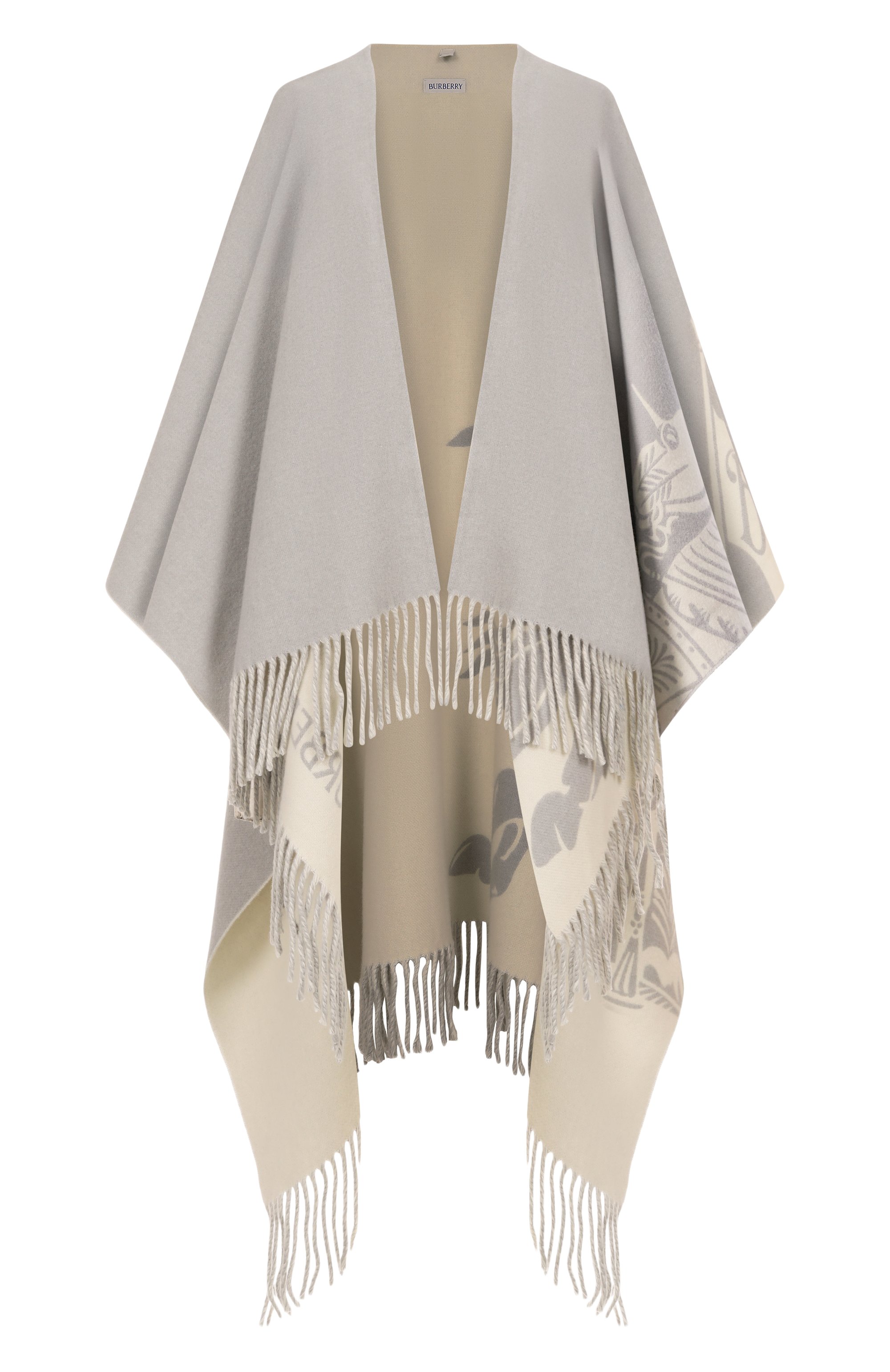 Пончо из шерсти и кашемира BURBERRY серого цвета по цене 223500 руб., арт. 8110228, фото 1 Пончо из шерсти и кашемира BURBERRY, арт. 8110228, фото 1