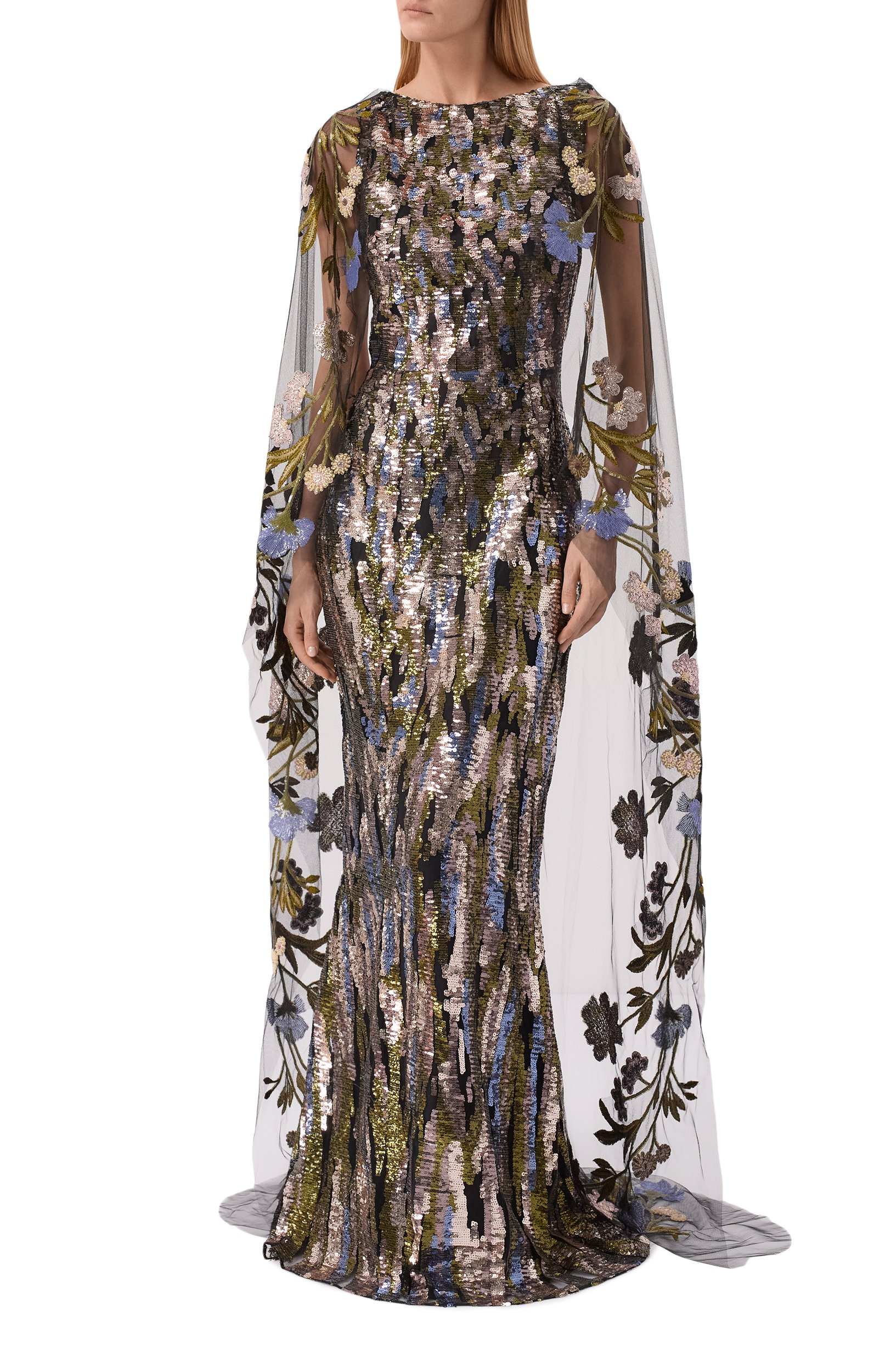 Платье с отделкой пайетками ELIE SAAB, арт. D1354EP26/YA072, фото 2