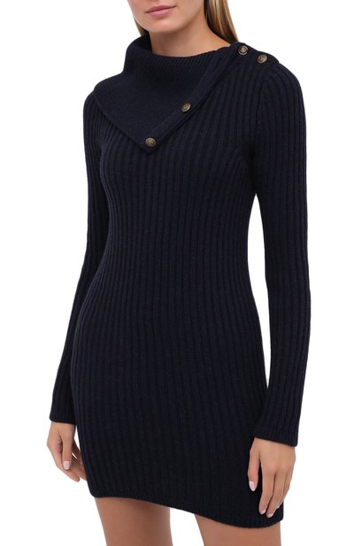 Шерстяное платье SAINT LAURENT темно-синего цвета по цене 144500 руб., арт. 631918/YAPP2, фото 3 Шерстяное платье SAINT LAURENT, арт. 631918/YAPP2, фото 3