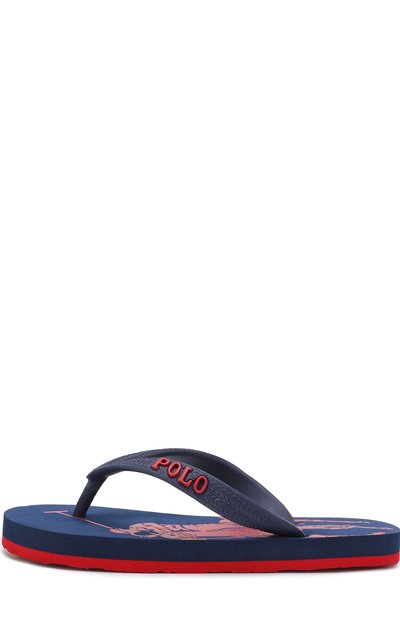 Резиновые шлепанцы с логотипом бренда POLO RALPH LAUREN синего цвета по цене 5750 руб., арт. LANDRY/CHIL, фото 2 Резиновые шлепанцы с логотипом бренда POLO RALPH LAUREN, арт. LANDRY/CHIL, фото 2