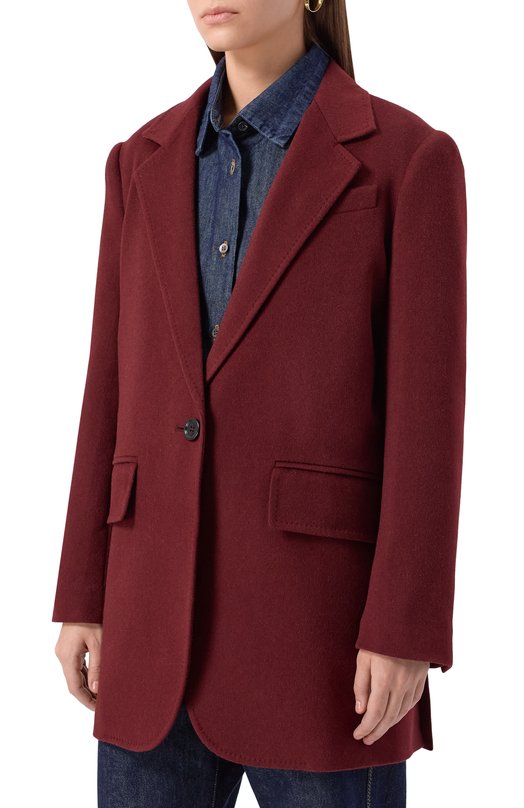 Шерстяной жакет Max Mara ARICCIA1234 Бордовый  ARICCIA1234 Фото 3