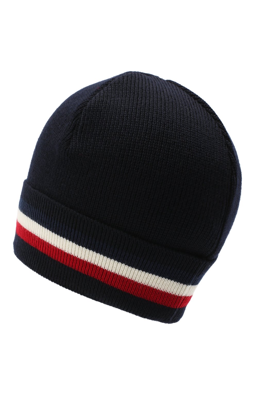 Шерстяная шапка MONCLER темно-синего цвета по цене 14250 руб., арт. F2-091-3B749-00-A9575, фото 2 Шерстяная шапка MONCLER, арт. F2-091-3B749-00-A9575, фото 2