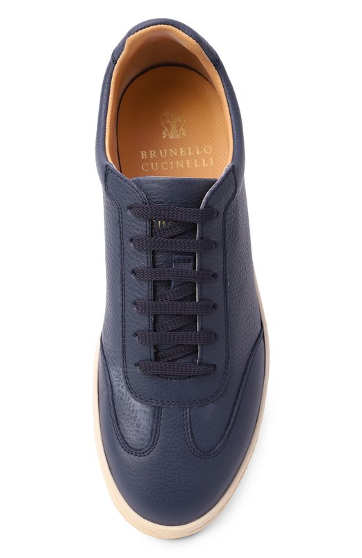 Кожаные кеды Brunello Cucinelli MZUDCAN309 Синий  MZUDCAN309 Фото 6