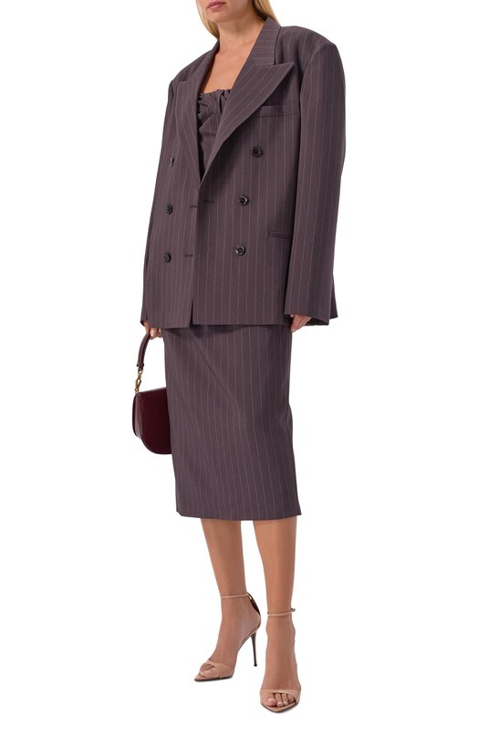 Шерстяной жакет Magda Butrym 107925 Коричневый  107925 Фото 2