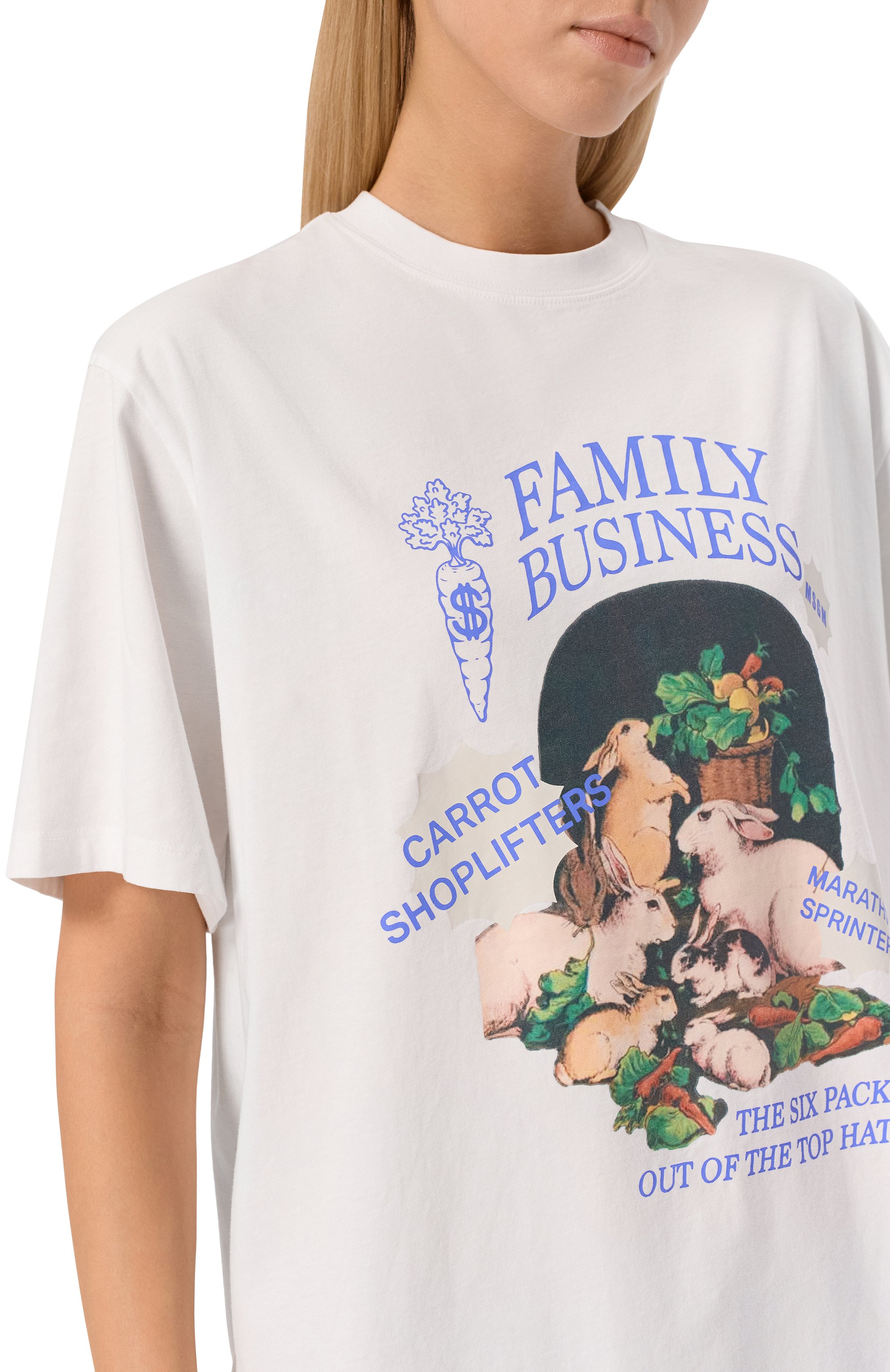 Хлопковая футболка MSGM белого цвета по цене 13500 руб., арт. 3941MDM112SE/257590, фото 5 Хлопковая футболка MSGM, арт. 3941MDM112SE/257590, фото 5