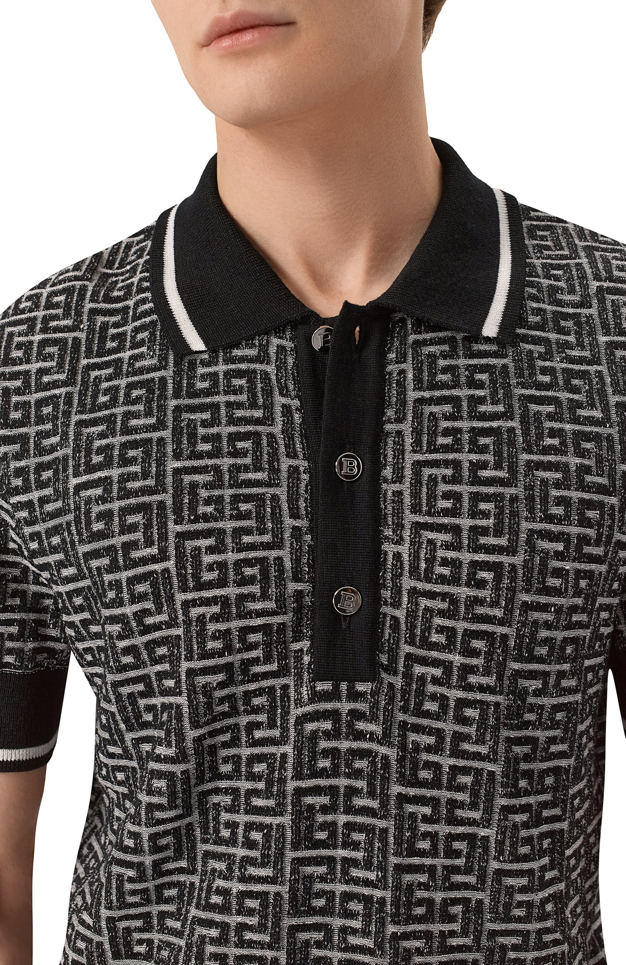 Поло из шерсти и льна BALMAIN, арт. EH1GB020/KI03, фото 5