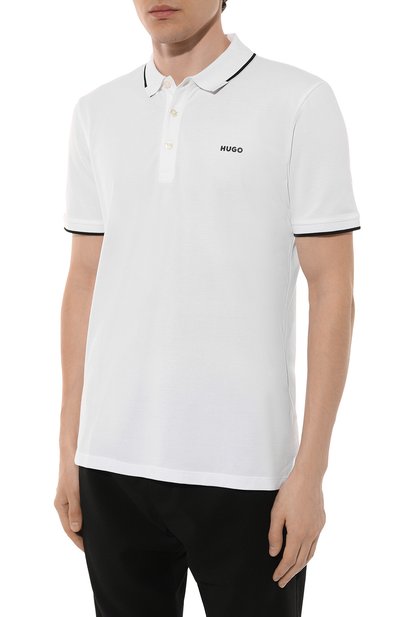 Хлопковое поло HUGO, арт. 50467344, фото 3