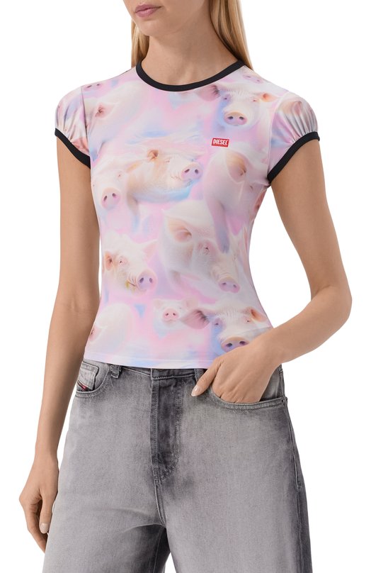 Хлопковая футболка Diesel A21022/0IHBS Разноцветный  A21022/0IHBS Фото 3