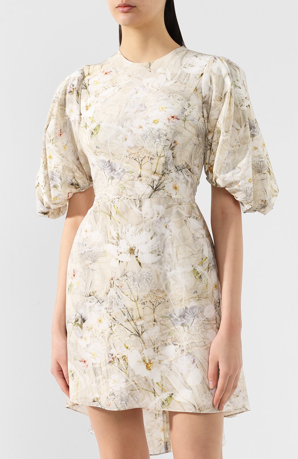 Шелковое платье ALEXANDER MCQUEEN белого цвета по цене 215000 руб., арт. 570434/QMD09, фото 3 Шелковое платье ALEXANDER MCQUEEN, арт. 570434/QMD09, фото 3