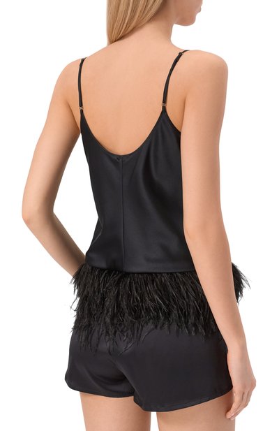 Шелковый топ с отделкой перьями EDOMO, арт. T002007FW2324, фото 4