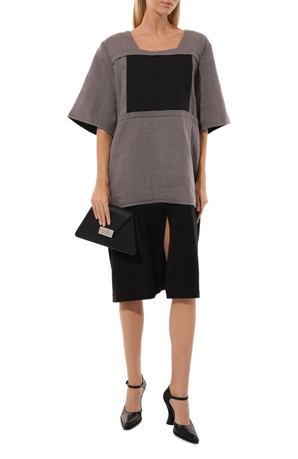 Двустороннее платье из хлопка и льна MIDGARD PARIS разноцветного цвета по цене 60000 руб., арт. F1-DR3-GR, фото 2 Двустороннее платье из хлопка и льна MIDGARD PARIS, арт. F1-DR3-GR, фото 2