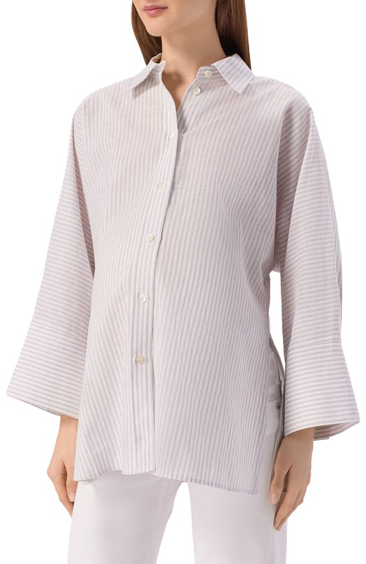 Рубашка изо льна и хлопка Pietro Brunelli CA2514/LI0028 Серый  CA2514/LI0028 Фото 3