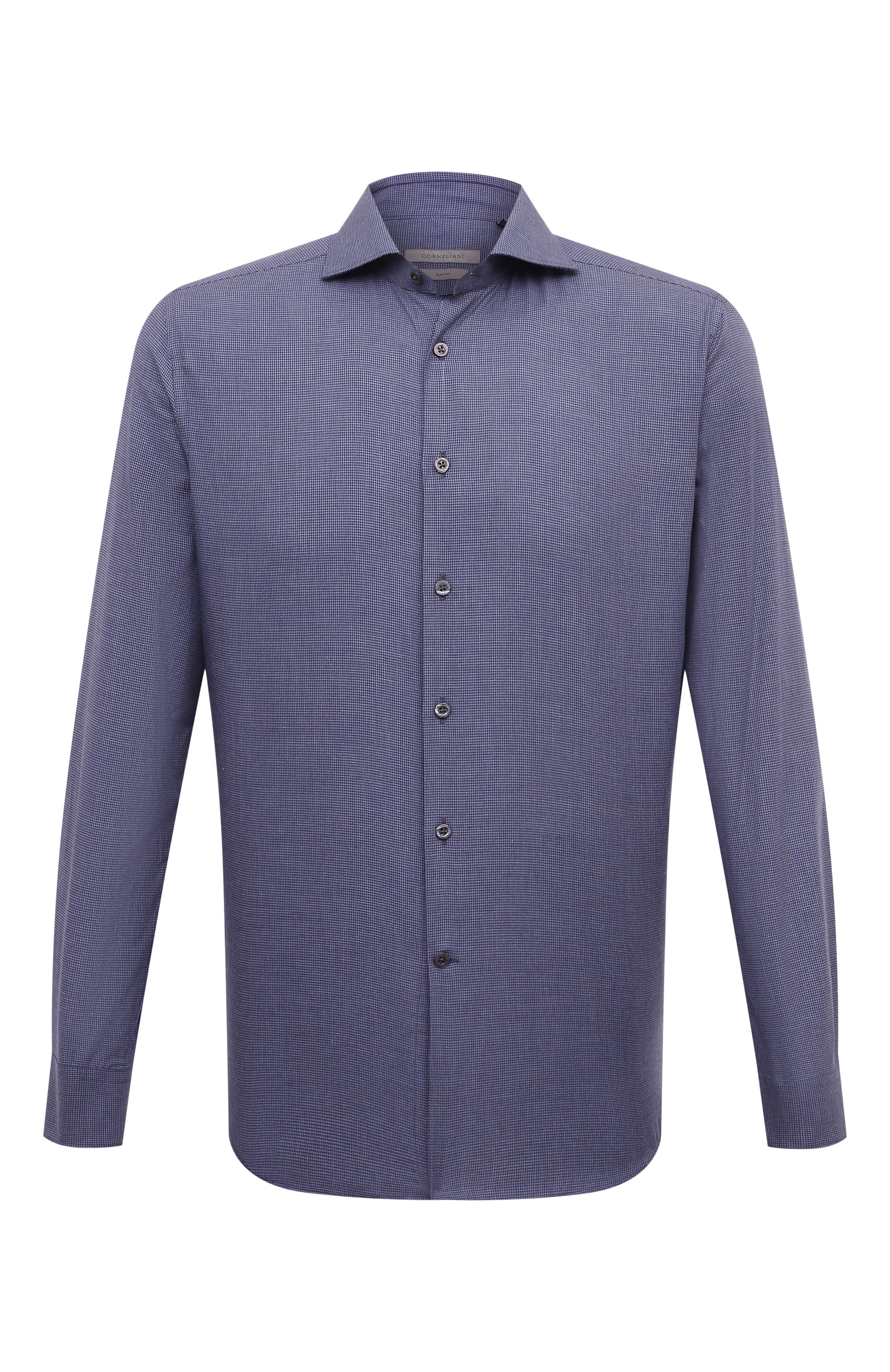 Хлопковая сорочка CORNELIANI синего цвета по цене 41450 руб., арт. 94P002-9411520, фото 1 Хлопковая сорочка CORNELIANI, арт. 94P002-9411520, фото 1