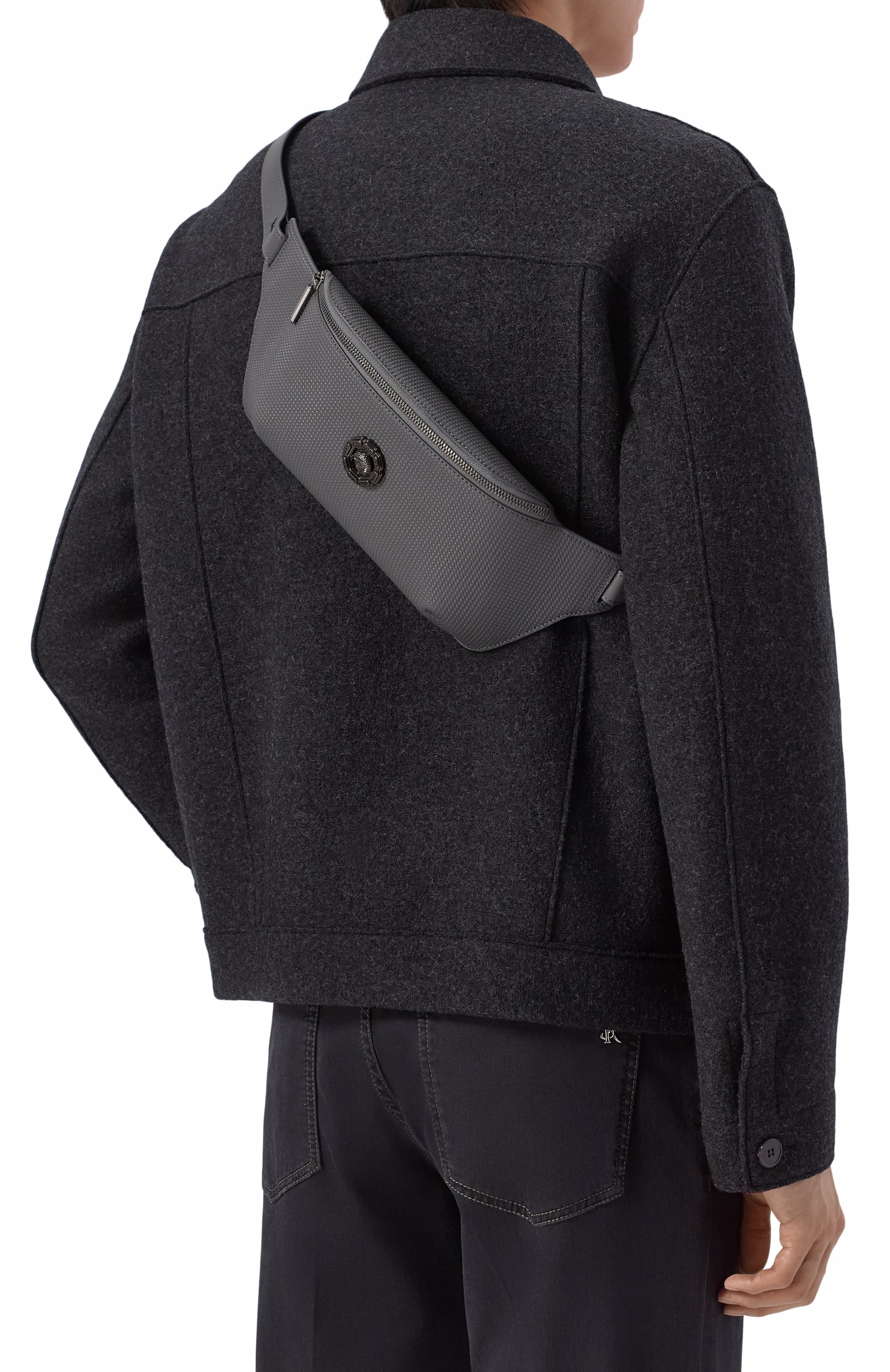 Поясная сумка STEFANO RICCI темно-серого цвета по цене 199500 руб., арт. ND235I1GU/VH, фото 2 Поясная сумка STEFANO RICCI, арт. ND235I1GU/VH, фото 2