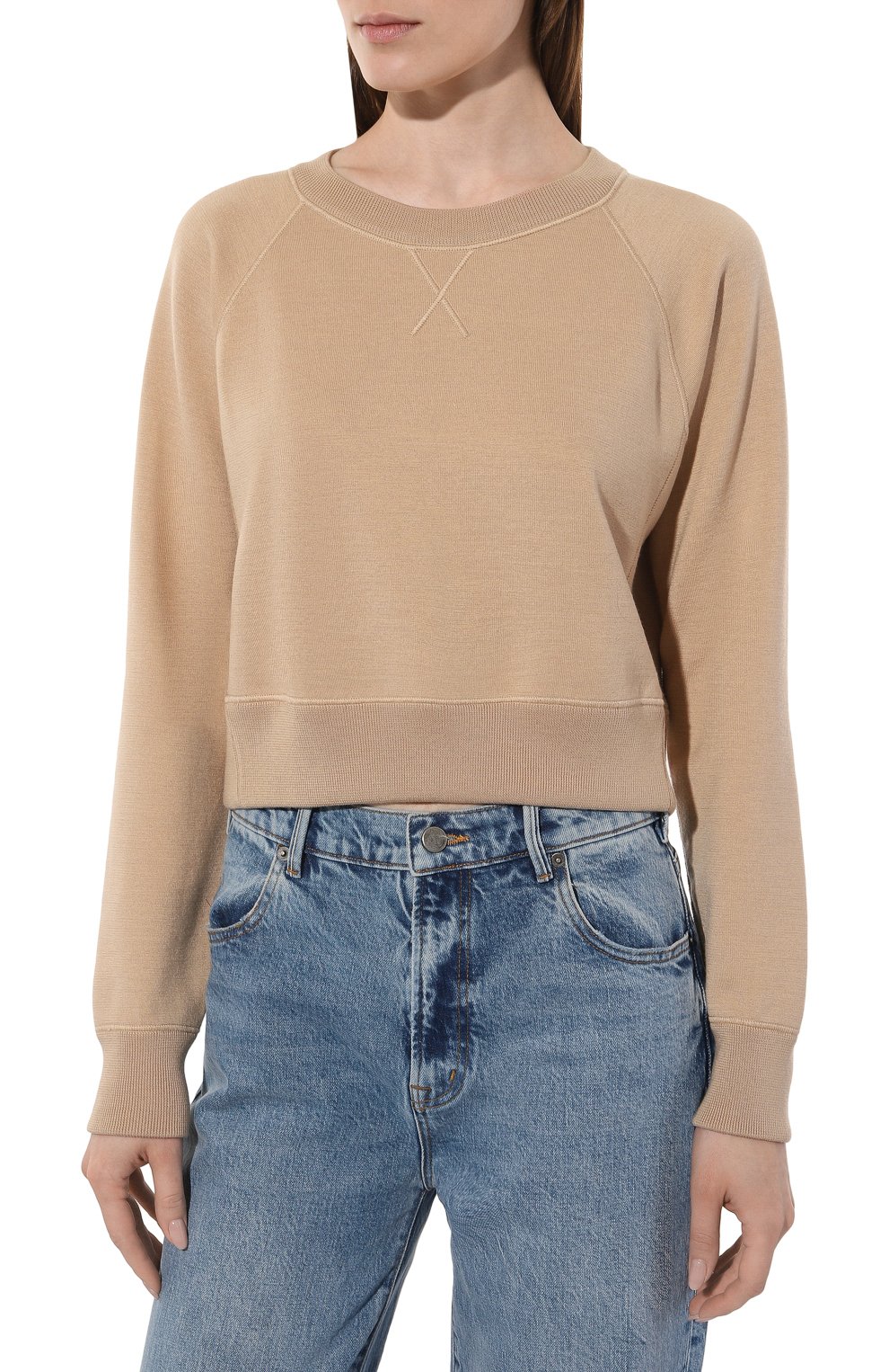 Свитшот из шерсти и шелка COSY SUNDAY бежевого цвета по цене 93300 руб., арт. S1-009-, фото 3 Свитшот из шерсти и шелка COSY SUNDAY, арт. S1-009-, фото 3