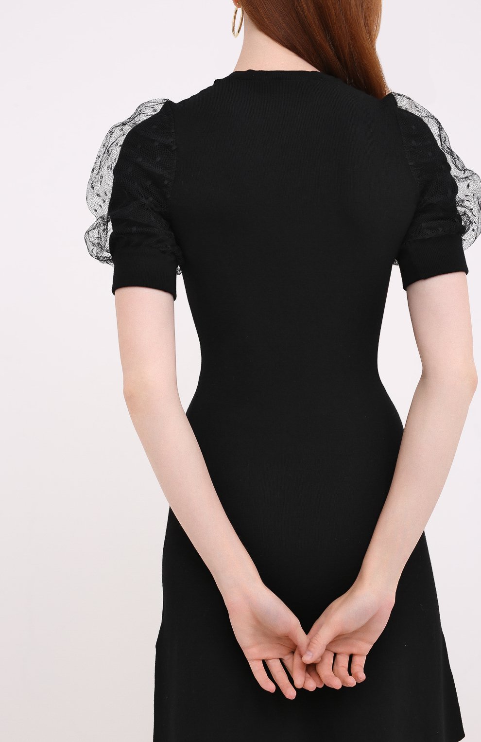 Платье из вискозы REDVALENTINO черного цвета по цене 72650 руб., арт. UR3KD00V/59B, фото 4 Платье из вискозы REDVALENTINO, арт. UR3KD00V/59B, фото 4