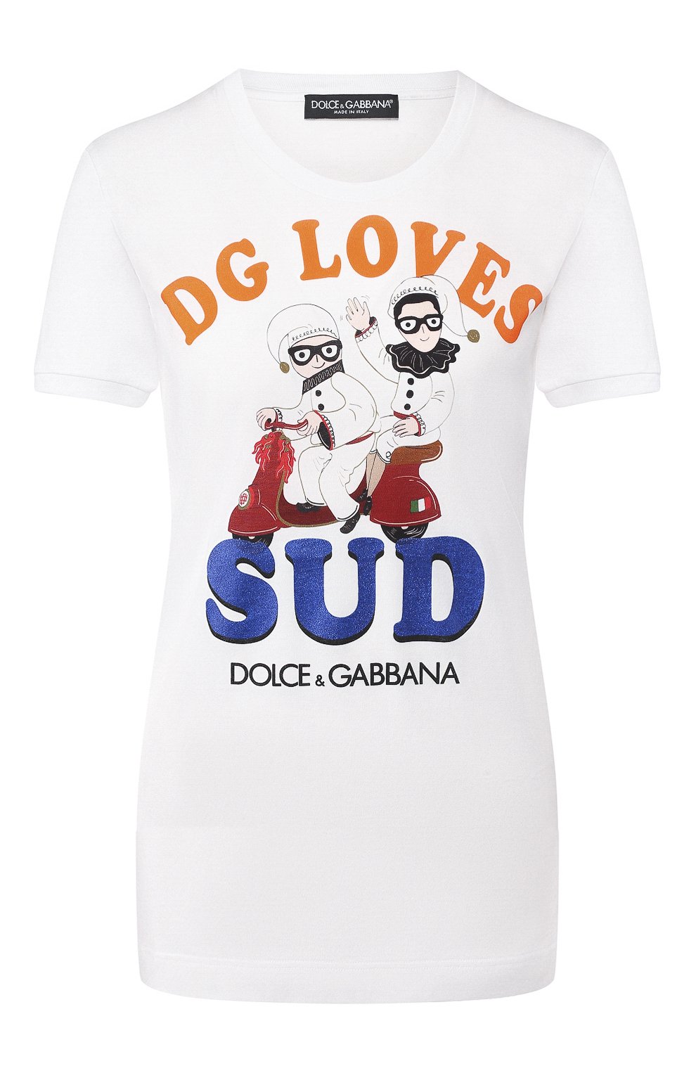 Хлопковая футболка DOLCE & GABBANA белого цвета по цене 43500 руб., арт. F8K74Z/HH7NL, фото 1 Хлопковая футболка DOLCE & GABBANA, арт. F8K74Z/HH7NL, фото 1