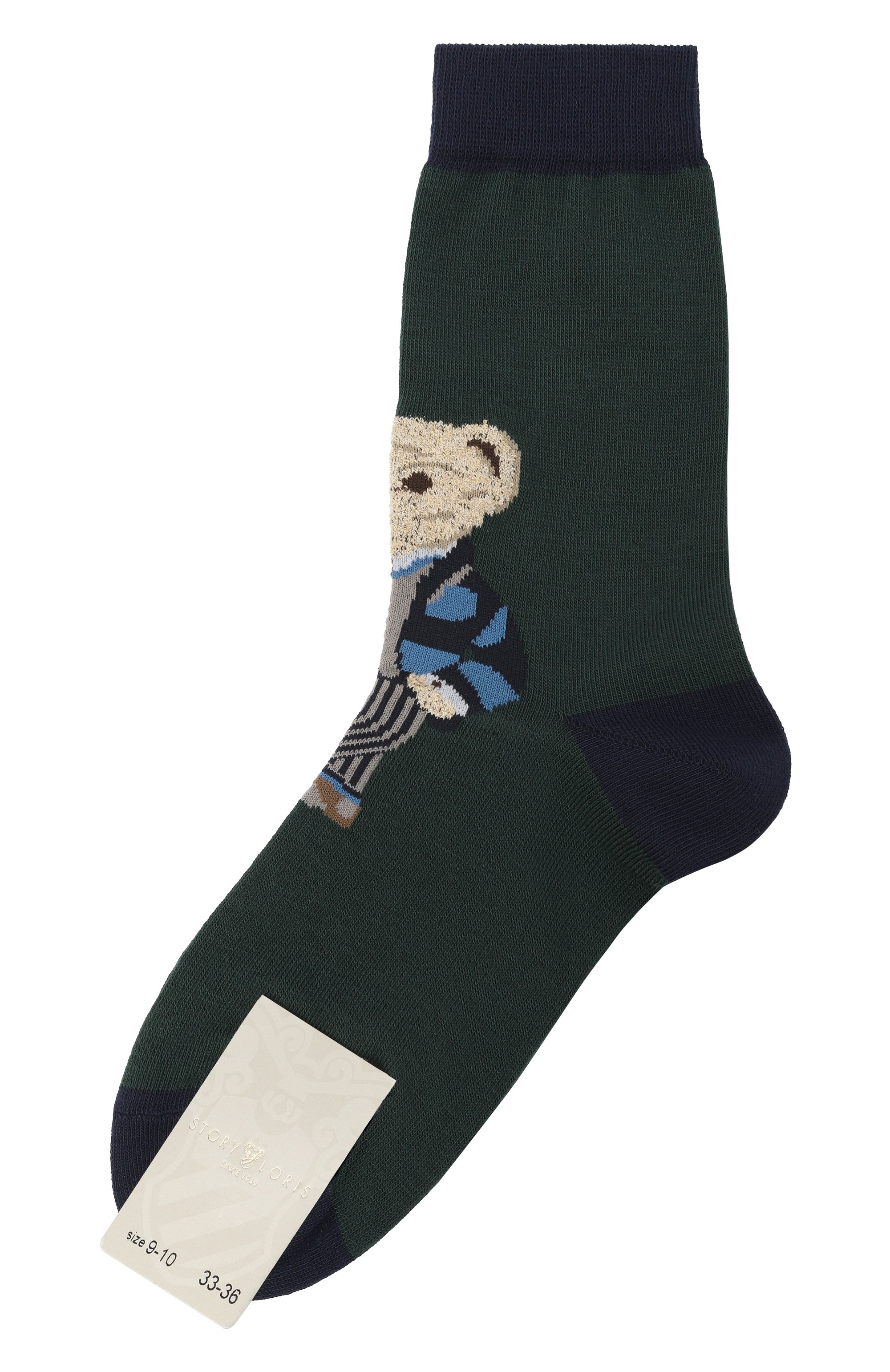 Хлопковые носки STORY LORIS зеленого цвета по цене 2625 руб., арт. 02103/33-40, фото 1 Хлопковые носки STORY LORIS, арт. 02103/33-40, фото 1