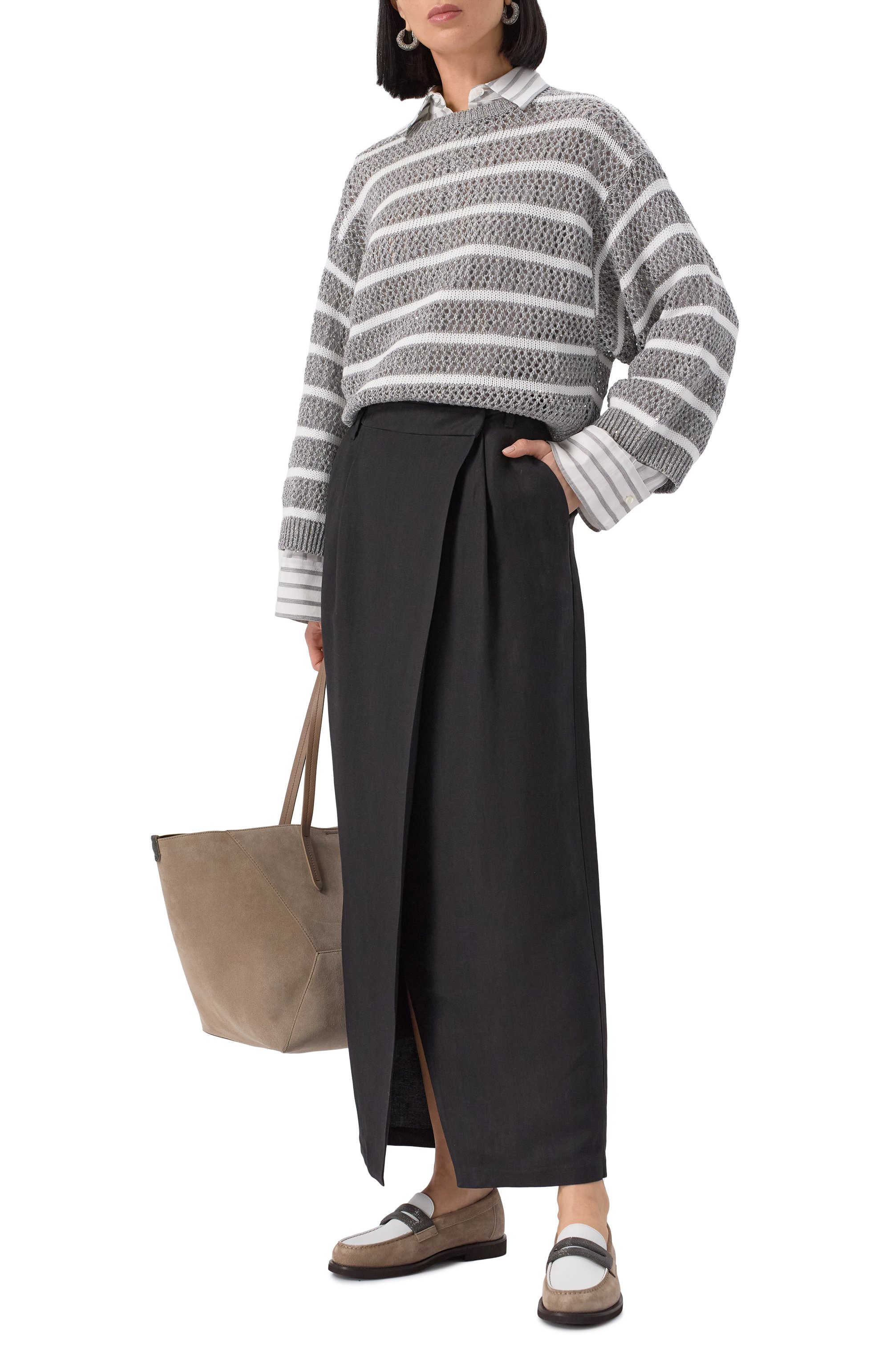 Юбка из вискозы и льна BRUNELLO CUCINELLI, арт. MH126G3814, фото 2