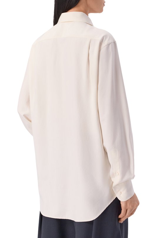 Шелковая рубашка Loro Piana FA00500 Кремовый  FA00500 Фото 4