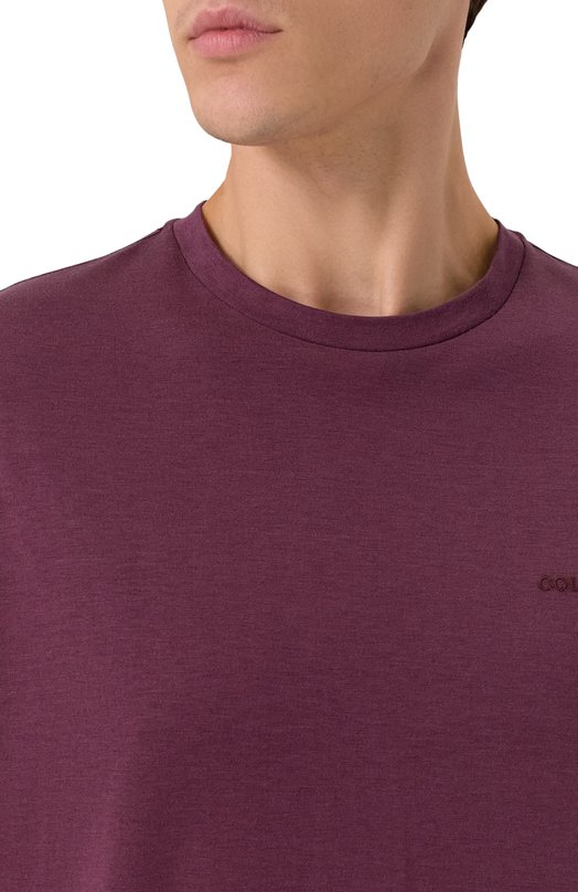 Футболка из шелка и хлопка Colombo TS00412/M0146-U Бордовый  TS00412/M0146-U Фото 5
