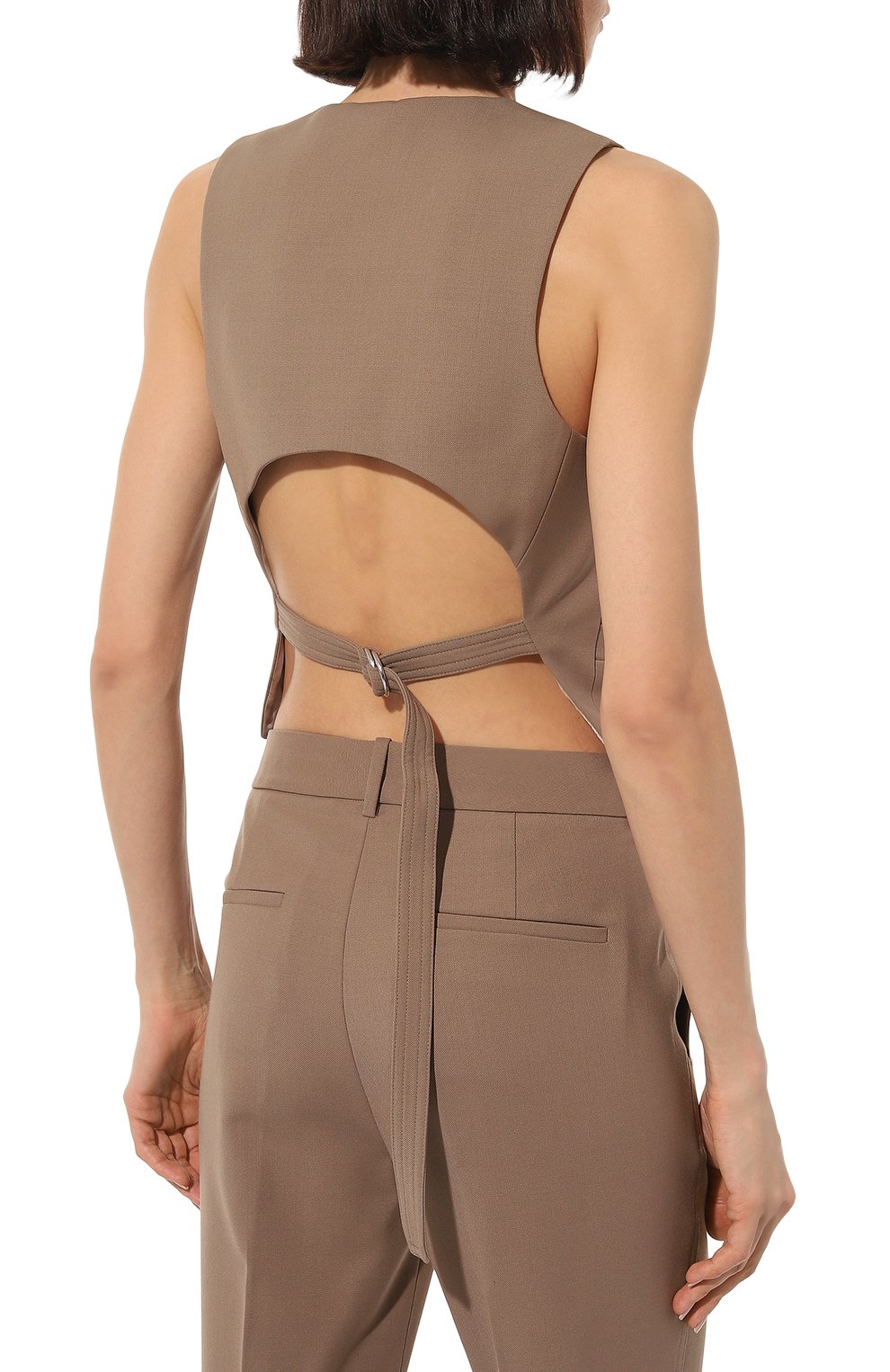 Хлопковый жилет HELMUT LANG светло-коричневого цвета по цене 47900 руб., арт. M05HW102, фото 4 Хлопковый жилет HELMUT LANG, арт. M05HW102, фото 4