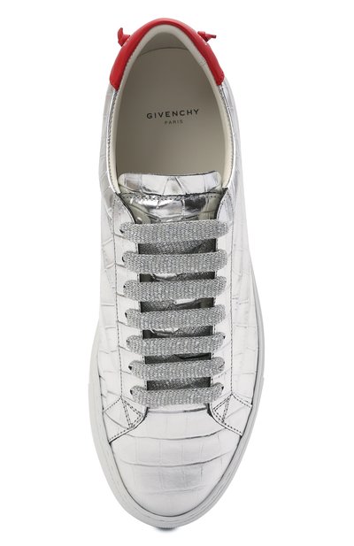 Кожаные кеды urban street GIVENCHY серебряного цвета по цене 78300 руб., арт. BE0003E10K, фото 5 Кожаные кеды urban street GIVENCHY, арт. BE0003E10K, фото 5
