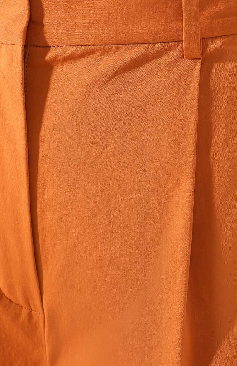 Женские хлопковые шорты LORO PIANA оранжевого цвета, арт. FAL1178 | Фото 5 (Женское Кросс-КТ: Шорты-одежда; Длина Ж (юбки, платья, шорты): Мини; Региональные ограничения белый список (Axapta Mercury): RU; Материал сплава: Проставлено; Материал внешний: Хлопок; Стили: Классический, Минимализм, Кэжуэл; Драгоценные камни: Проставлено; Статус проверки: Проверена категория)