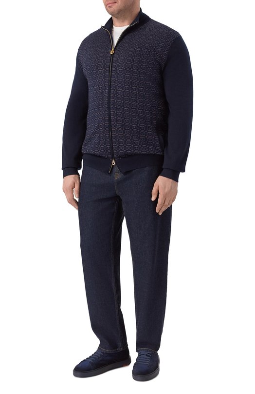 Кардиган из кашемира и шелка Stefano Ricci K606412R31/F25424/66-68 Синий  K606412R31/F25424/66-68 Фото 2