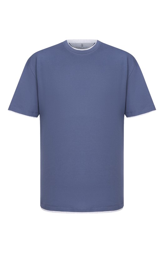 Хлопковая футболка Brunello Cucinelli M0B137427W Синий M0B137427W