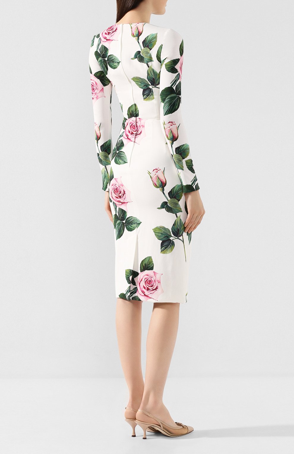 Платье из вискозы DOLCE & GABBANA белого цвета по цене 243500 руб., арт. F6H8WT/FSRMB, фото 4 Платье из вискозы DOLCE & GABBANA, арт. F6H8WT/FSRMB, фото 4