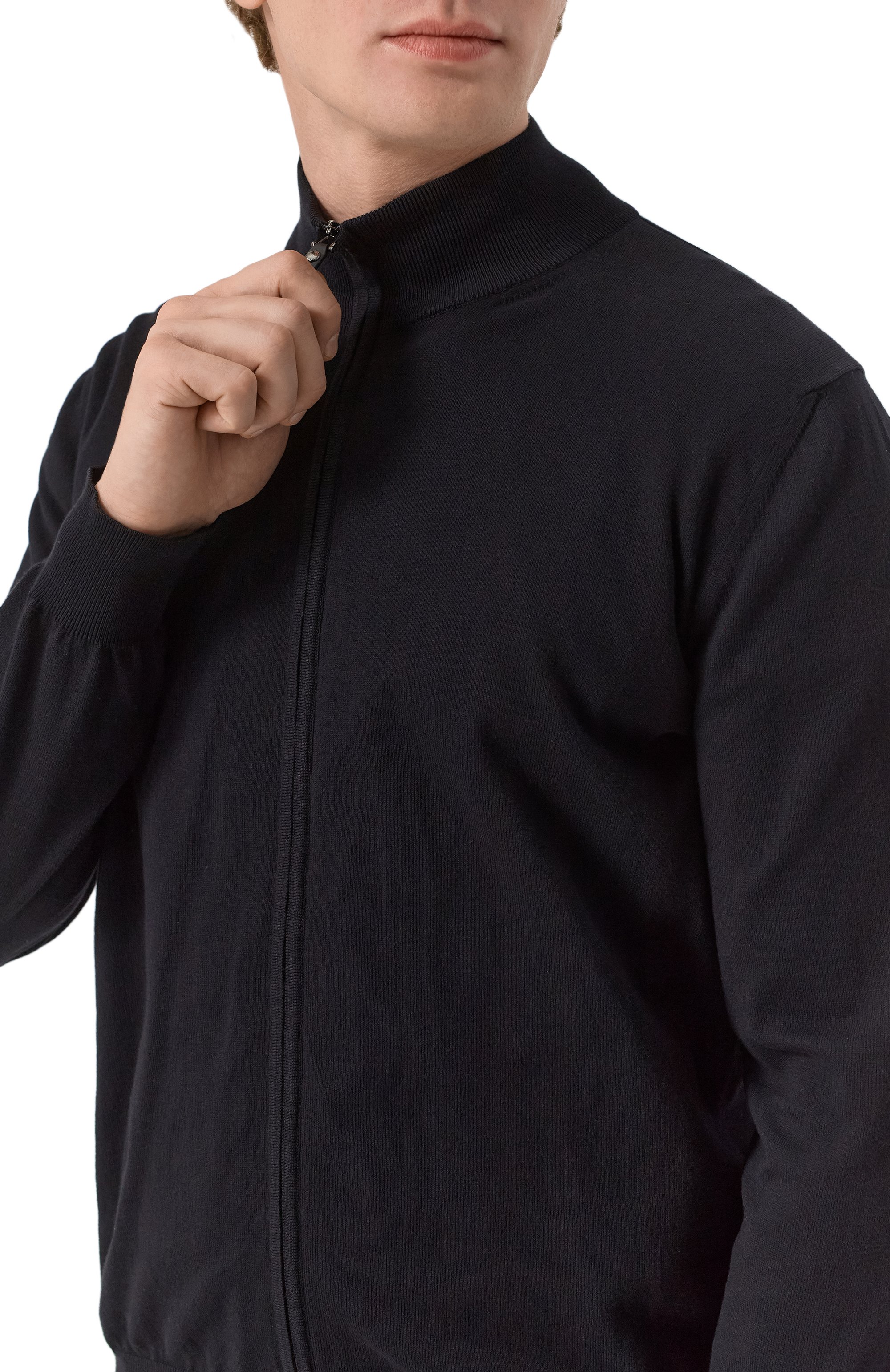 Хлопковый кардиган CANALI черного цвета по цене 52750 руб., арт. C0022/MK00145, фото 5 Хлопковый кардиган CANALI, арт. C0022/MK00145, фото 5