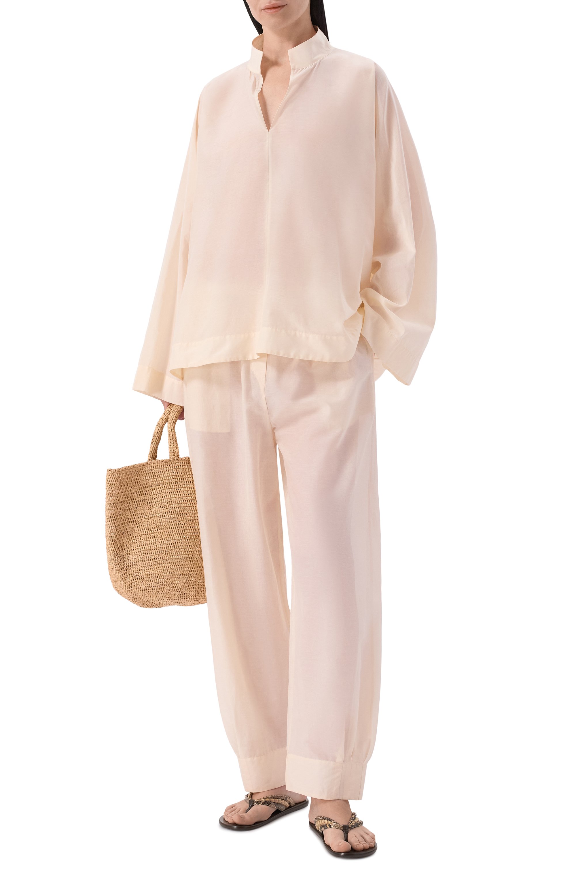 Брюки из хлопка и шелка 12 STOREEZ, арт. 137697, фото 2