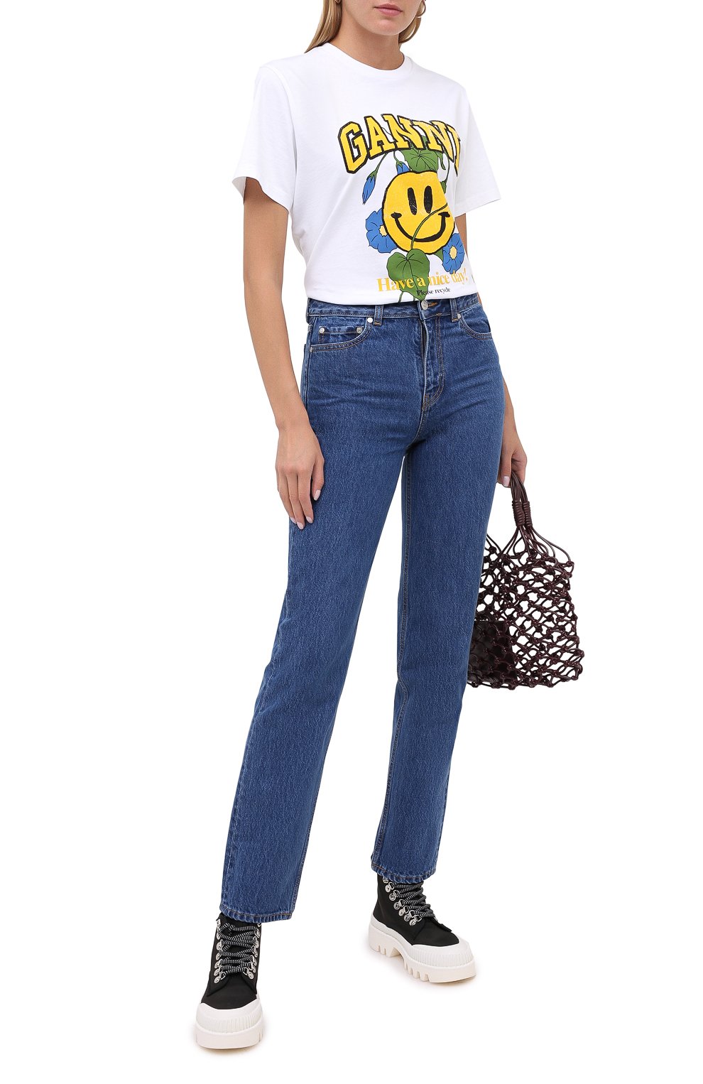 Хлопковая футболка GANNI, арт. T2749, фото 2