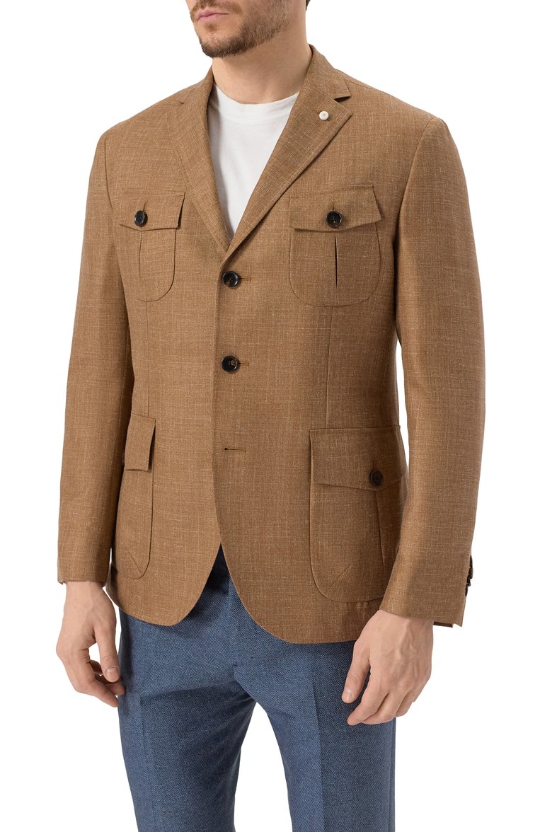 Пиджак из шерсти и шелка LUIGI BIANCHI, арт. 2564/52003, фото 4