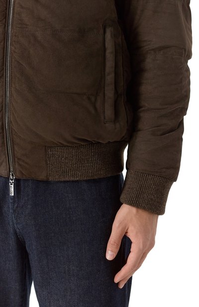 Замшевый бомбер GIMO'S темно-коричневого цвета по цене 159500 руб., арт. 5W20.1.070.80, фото 5 Замшевый бомбер GIMO'S, арт. 5W20.1.070.80, фото 5
