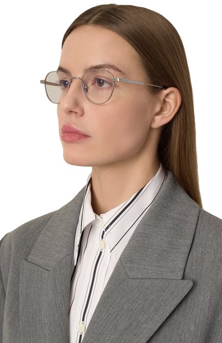 Женские оправа SAINT LAURENT серебряного цвета, арт. SL 730 002 | Фото 2 (Региональные ограничения белый список (Axapta Mercury): Не проставлено; Нос: Не проставлено)