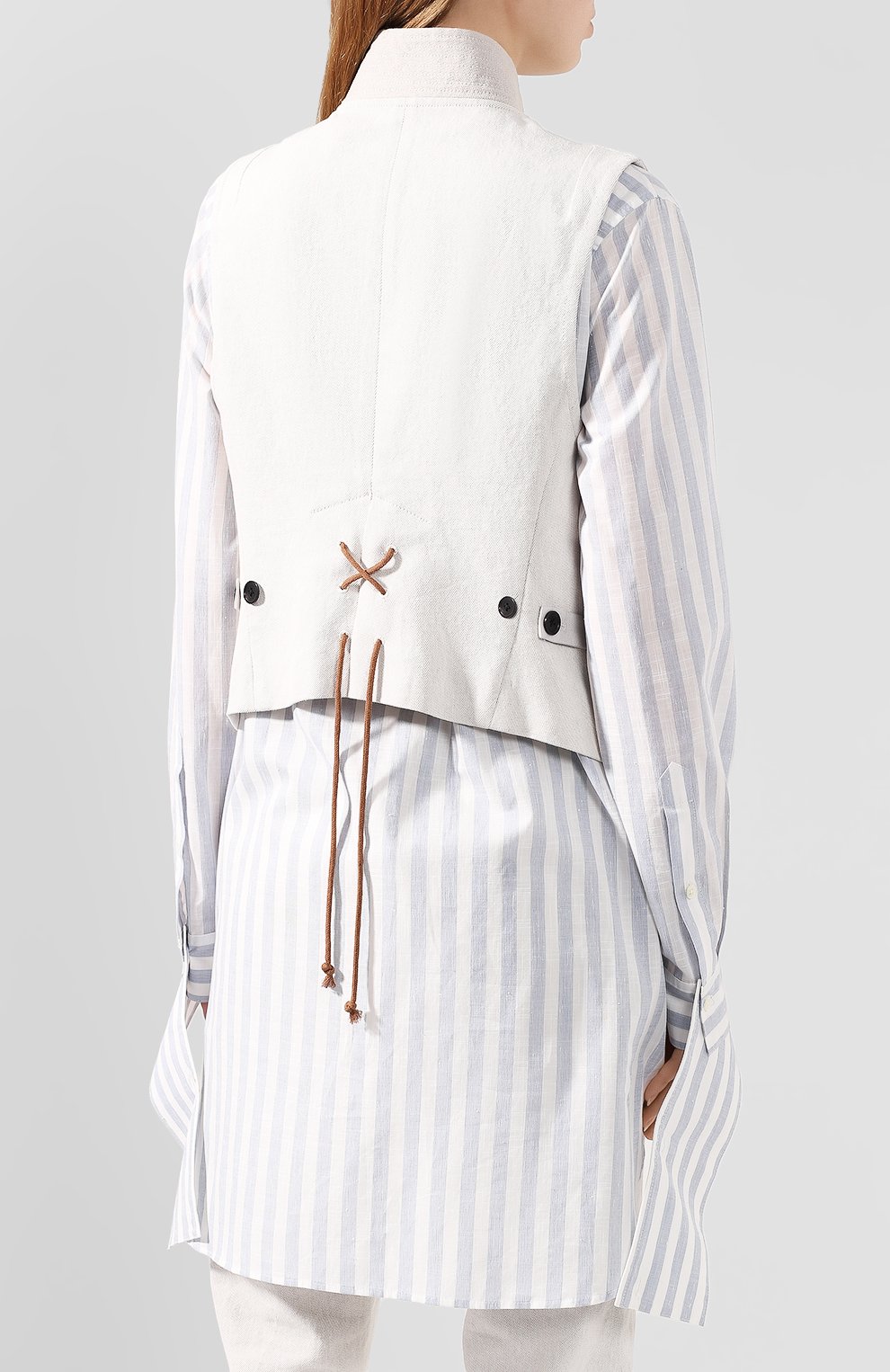 Жилет из смеси хлопка и льна ANN DEMEULEMEESTER, арт. 2001-1150-P-205-020, фото 4