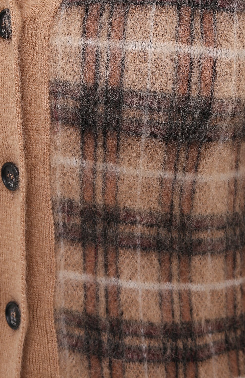 Кардиган N21 коричневого цвета по цене 49950 руб., арт. 20I N2S0/A019/7086, фото 5 Кардиган N21, арт. 20I N2S0/A019/7086, фото 5