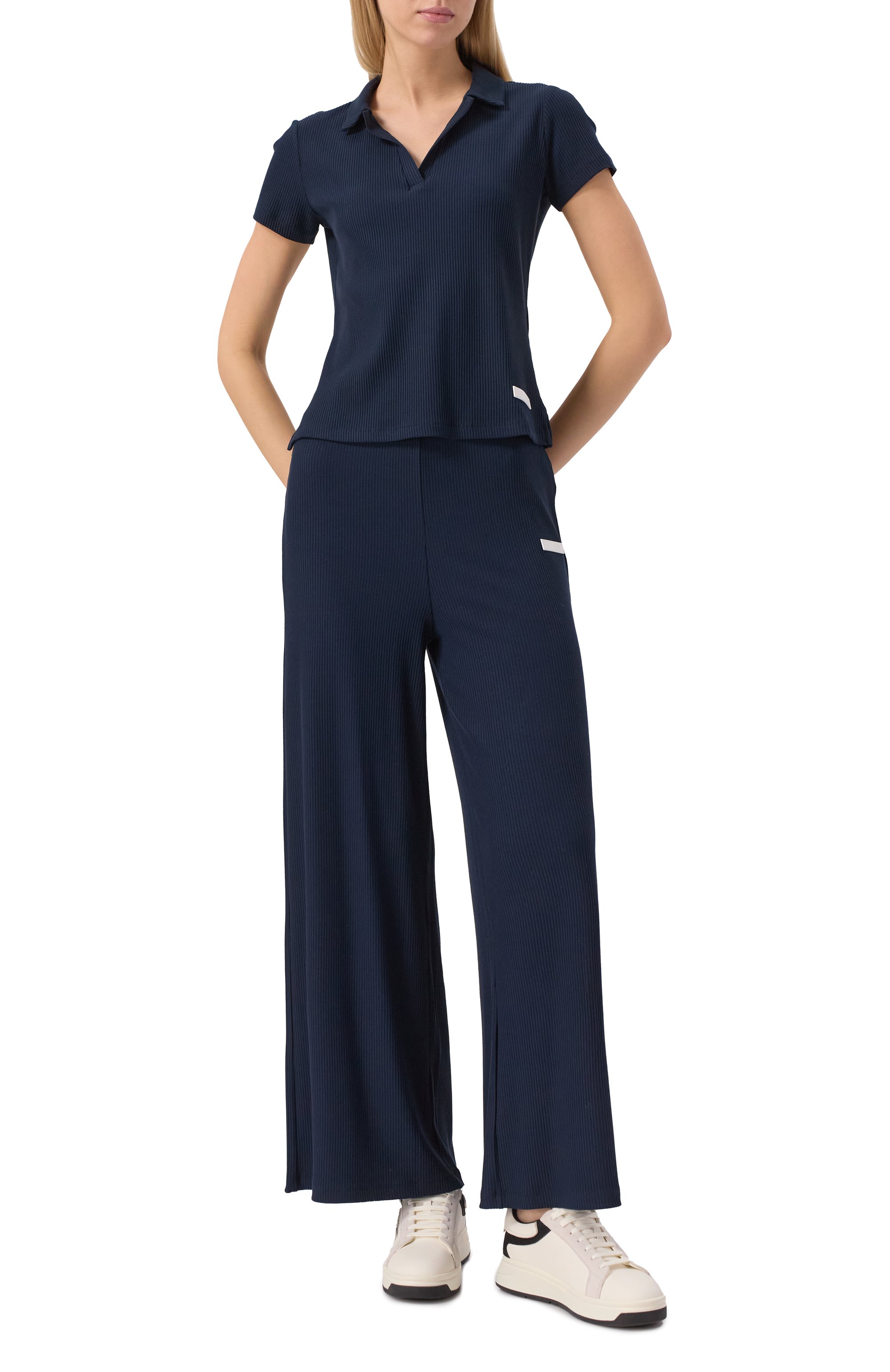 Брюки из вискозы EA7 синего цвета по цене 18150 руб., арт. 7W000165/AF12654, фото 2 Брюки из вискозы EA7, арт. 7W000165/AF12654, фото 2