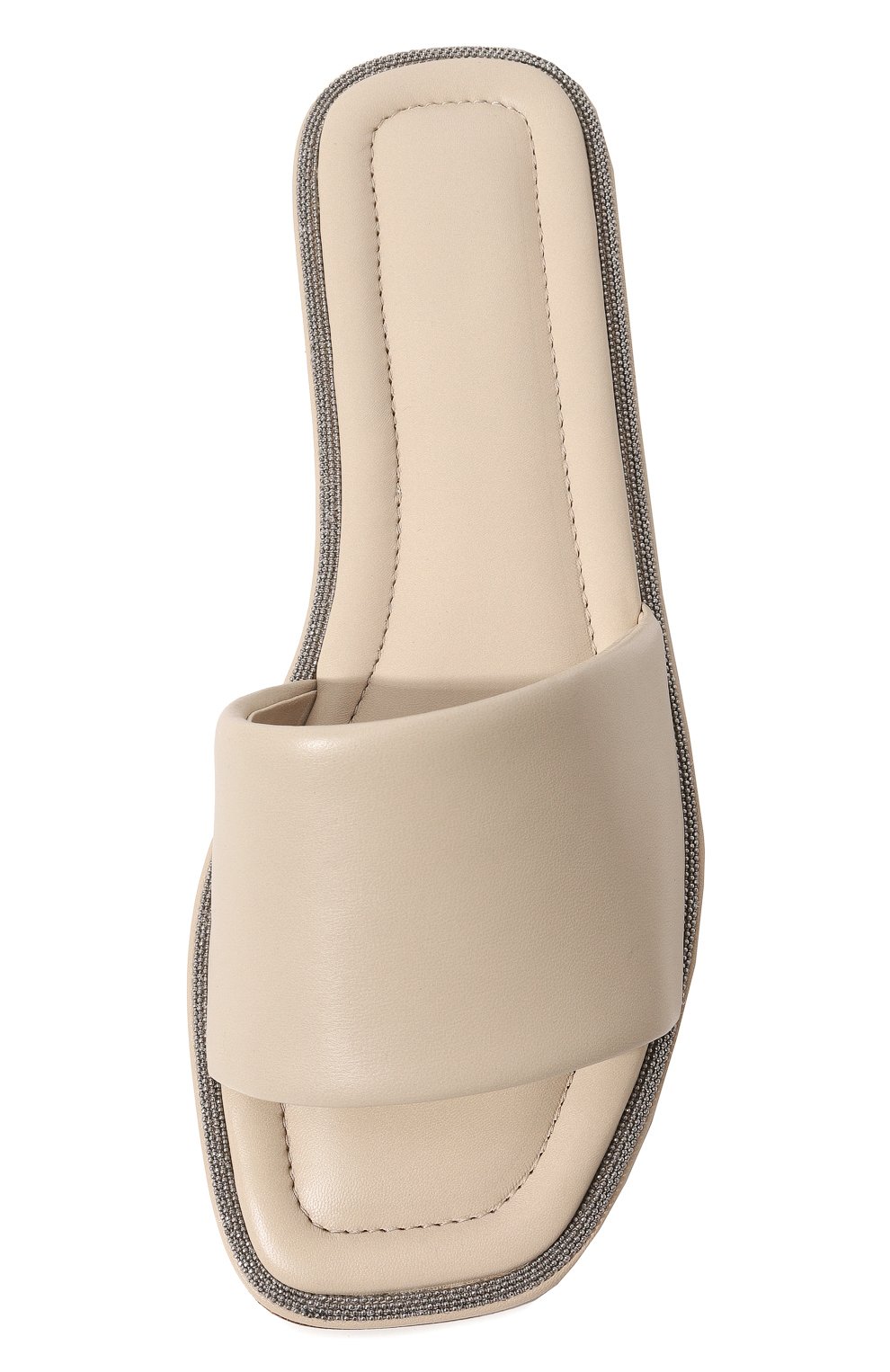 Кожаные шлепанцы BRUNELLO CUCINELLI бежевого цвета по цене 75950 руб., арт. MZCWC2150, фото 6 Кожаные шлепанцы BRUNELLO CUCINELLI, арт. MZCWC2150, фото 6